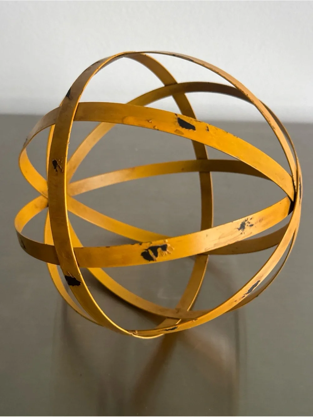 Distressed Metal Band Decorative Sphere